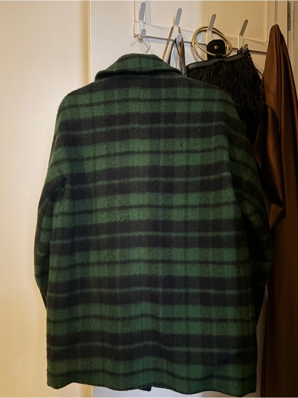 Sezane Paolo Coat - Green Tartan Women's Jacket - Picture 3 of 5